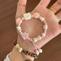 Cute Puppy and Cat Bracelets Ceramic Cartoon Couple and Best Friend Fresh and Sweet Bracelet Niche High-appearance-level Jewelry