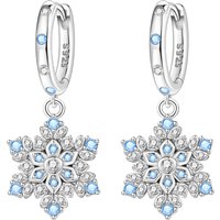 MISEFF S925 Sterling Silver Earring Exquisite Blue Snowflake Earring Original Fashion Jewelry Birthday Gift For Women