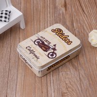 Creative Rectangular Tin Box Cartoon Mini Cards Storage Container Hairpins Jewelry Small Metal Boxes Sealed Durable Portable