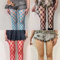 Women's Sexy Three-line Diamond Check Fishnet Tights Summer Thin Version Breathable Highly Elastic Holey Anti-hook Pantyhose