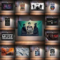 Rock Music Flag for Muse Fans Banner HD Print Brass Grommet Garage Bedroom Living Room Dorm Wall Decor Tapestry
