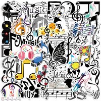 50/100PCS Music Talisman Stickers Graffiti Decor Luggage Notes Desktop Computer Scooter Guitar Waterproof Stationery Sticker