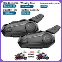 Interkom motocyklowy Bluetooth X1 Plus do kasku, zestaw słuchawkowy dla 2 motocyklistów, zasięg 1000M, interkomunikator, głośnik, walkie-talkie