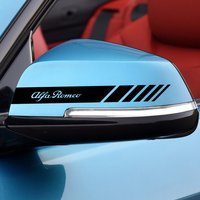 2pc Vinyl Car Stripe Side Rearview Mirror Sticker Car Emblem Decal For Alfa Romeo Stelvio Sportiva Giulietta Tonale 147 159 Mito