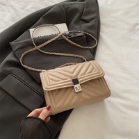 New Fashion Mini Quilted Embossed Chain Shoulder Bag for Women Simple Versatile Diagonal Crossbody Bag Square Handbag Female Bag