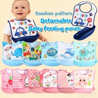 Baby food bib Baby waterproof bib three-dimensional detachable food food pocket Child child saliva pocket