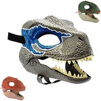 Dragon Dinosaur Mask Open Mouth Cosplay Costume for Kids Latex Mascara Horror Dragon Movable Jaw Adult
