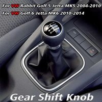 5/6 Speed Stick Schaltknauf mit Leder Boot Kragen Fall für Volkswagen VW Golf 5 V MK5 MK6 Jetta R32 2004-2014 Auto-Stying