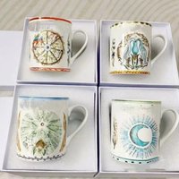Coffee Cup Mug Fathers Day Gifts Retro Bone China Mug Breakfast Cereal Cup Household Creative Sun Series Tea Gift