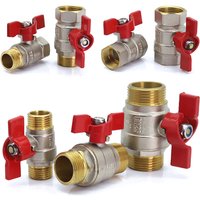 1/2" 3/4" 1" Brass Copper Ball Valve Fitting Replacement Coupling Adapter Connector Extender Garden Watering Durable Accessories