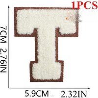 7Cm Brown Bottom Milk White Word Towel Embroidery English Letter Embroidery Cloth Sticker Computer Embroidery Chapter Boy