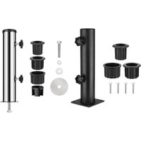 Umbrella Stand Tube Pole Holder Heavy Duty Umbrella Mount Marble Flag Pole Holder Steel for Lawn Outside Backyard Outdoor Beach
