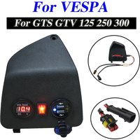For Vespa GTS 125 250 300 GTS300 Accessories Scooter Mobile Phone Dual USB Charger Voltmeter Voltage Display Cigarette Lighter image 4