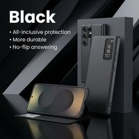 Smart View Window Flip PU Leather Cover with Card Slots for Samsung Galaxy S26 Ultra S25 Plus S24 S23 S22 A57 A56 A37 A27 Case