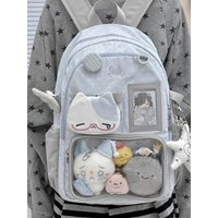 Japanese Style Large Capacity Transparent Double Shoulder Bag for Junior And High School Students Girls Backpack School Bag