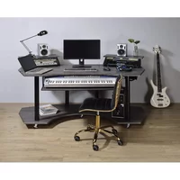 # Eleazar Wooden Music Recording Studio Desk In Black Oak #