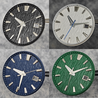 33.5mm Watch Dial + watch hands White Birch Texture Surface with Single Date Watch Faces Replace Accessories for NH35 Movement