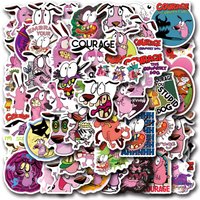50Pcs Curage The Cowardly Dog Stickers DIY Stickers Scrapbooking Phone Luggage Skateboard Vinyl Waterproof Graffiti Decals