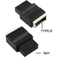Motherboard USB2.0 9PIN Male to Type Converter PC Case Front Panel Header Type E Key A to Type C 9 Pin Connector Riser Adapter