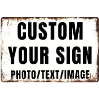 Retro Style Custom Metal Tin Painting Upload Personal Pet Photos Printed Rustproof Wall Sign Home Bar Balcony Art Decor Accessor