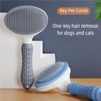 Dematting Pet Comb Self Cleaning Dog Cat Hair Remover Brush Lightweight Grooming Tool for Indoor Outdoor Pet Use