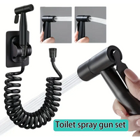 1 Set Heavy-Duty Handheld Shower & Toilet Sprayer System - High-Pressure 2-in-1 Shower Head & Bidet Attachment with Wall-Mounted
