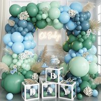 112Pcs Dusty Blue Sage Green Balloons Garland Arch Kit Wedding Bridal Shower Baby Shower Anniversary Birthday Party Decorations