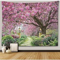 Cherry Blossom Decorative Tapestry Home Decoration Bedroom Landscape Large Fabric Wall Hanging