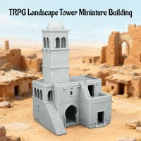 RPG Miniatuur Landschapstorenmodel - Fantasie Woestijnstad Terrein voor TTRPG Tafelspelletjes, Verzamelbaar Cadeau voor RPG Fans