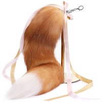 Large Fox Fur Tail Keychain Pompoms Tassel Bag Pendant Women Key Ring Fluffy Real Fur Key Chain Charming Girl's Key Holder Gifts