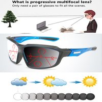 Sport Style Handcrafted Frame One-piece Nose Pads Fashion Photochromic Progressive Multifocal Reading Glasses +0.75 To +4