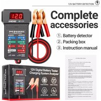 Car Battery Load Tester ANENG BT-172 Voltage Meter Gauge Digital Display Car Battery Monitor Amp Meter with Alligator Clips Tool