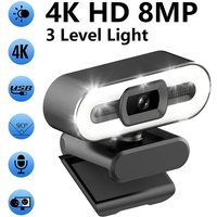 Portable Full HD 1080P 2K 4K Webcam PC Laptop Auto Focus Webcam Live Streaming Flexible with Microphone Live Broadcast withLight
