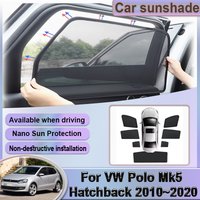 For Volkswagen VW Polo Mk5 Hatchback 2010~2020 5-door Car Mesh Sunshade Magnetic Shading Privacy Curtain Visor Auto Accessories