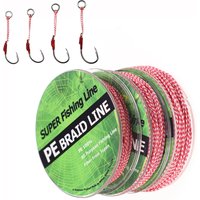 8 Strands PE Braided Assist Line 10M 70-200LB High Strength Saltwater Fishing Jigging Hook Trolling Lure Spearfishing DIY Cord