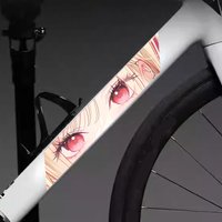 2PCS Set Anime Girl Blue Eyes Stickers Waterproof Vinyl Decals For Bicycle Fork Decor