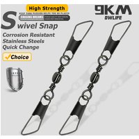 Double Fishing Snap Swivels 25~100Pcs Stainless Steel Safety Snaps Fishing Barrel Swivels Clips Connector Saltwater Tackle