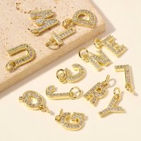 5pcs/Lot Fashion Copper A-Z Initial Name DIY Earring Charms Zircon English Letter Necklace Pendants Women Alphabet Jewelry