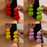 Fashion Trendy Colored Spray-Painted Round Earrings Personalized Dopamine Earrings Multi-Layered Elegant Stud Earrings Jewelry