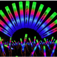 10/20/30/40/50/60pcs Customizable Colorful RGB LED Glow Sticks Glow Foam Stick Wedding Halloween Christmas Party Decoration