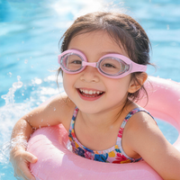 Kids Swim Goggles Swimming Eyewear Glasses Quick Adjustable Strap Anti-fog&Leak Replaceable Nose Bridge Girls Boys With Age 3-14