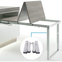 Pull Out Table Slide Telescopic Rail Table, Heavy Duty Aluminum Alloy Multi-Fold Table Slide, Smooth Sliding Durable Table Rail