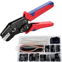SN-58B Dupont Crimping Tool Kit with 1550PCS 2.54mm Dupont Connectors, AWG23-16Ratcheting Wire Crimper, 1/2/3/4/5/6/8/10 Pin Kit