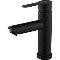 Basin Sink Bathroom Faucet Deck Mounted Hot Cold Water Basin Mixer Taps Matte Black Lavatory Sink Tap Crane With 2 Hoses