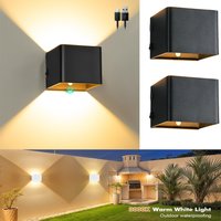 Wiring-Free Rechargeable Wall Light 1-Piece Set, Motion Sensor Wall Light for Indoor Use, Battery-Powered Led Wall Light, Cordless Magnetic Installation Black Wireless Wall Light, Suitable for