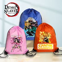 Demon Slayers Drawstring Bag Storage Riding Backpack Gym Shoes Bags Clothes Waterproof Belt Nylon Color Portable Sports HandBags