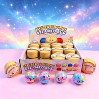Fidget Relieving Stress anxiety Toys for Gifts,Mini Dumpling with Colorful Bubble bun Beads Squeeze Soft Ball Decompression