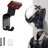 AliExpress NONE Motorcycle Helmet Holder Wall Mount, Heavy Duty Helmet Hanger Rack with Key Hooks for Bike, Football, Ski Gear & Jackets