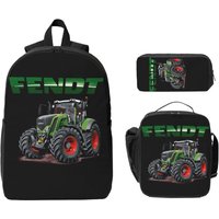 Fendt German Tractors Backpack Student Boys Girls BookBag School Bag Computer Shoulder Bags 3ps Insulated Lunch Bag Pencil Case