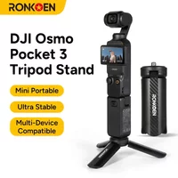 RONKOEN TZ-17 Mini Portable Desktop Tripod Stand for DJI Action 4/5 Pro Pocket 3 Osmo 360 Handheld Accessory Tripod